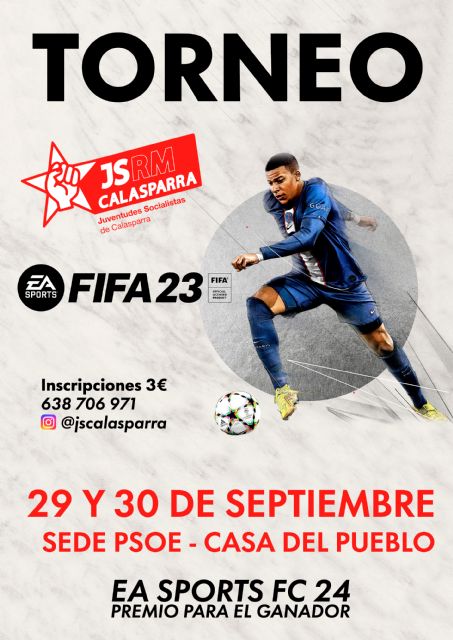 Juventudes Socialistas de Calasparra organiza un torneo de FIFA para jóvenes durante la última semana de septiembre