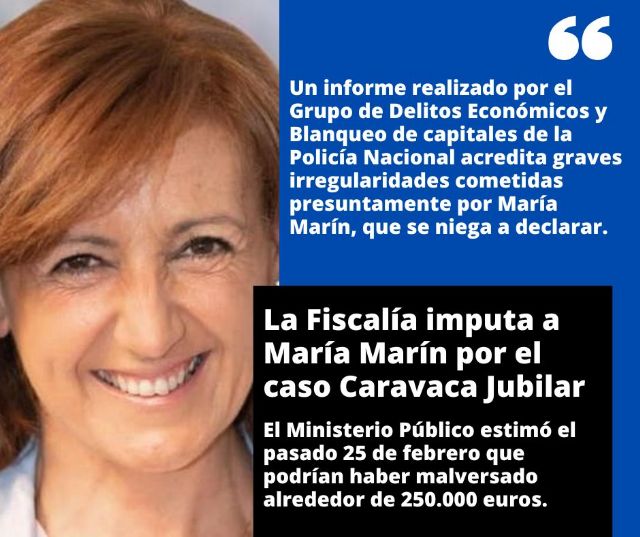 La Fiscalía imputa a la presidenta y portavoz del Partido Popular de Calasparra, María Marín, por el caso Caravaca Jubilar