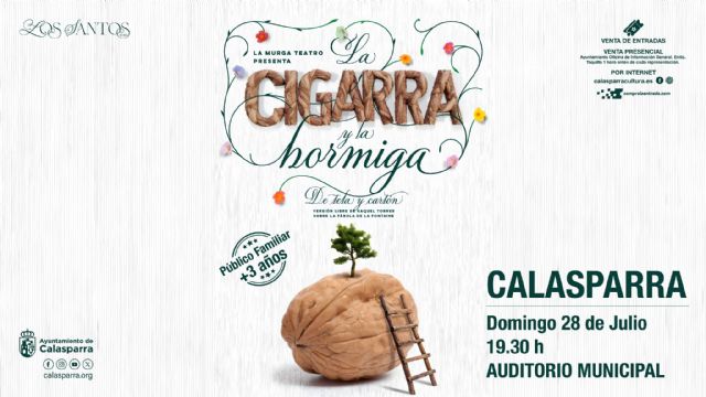 'La Cigarra y La Hormiga' llega al escenario del Auditorio Municipal de Calasparra el próximo 28 de julio